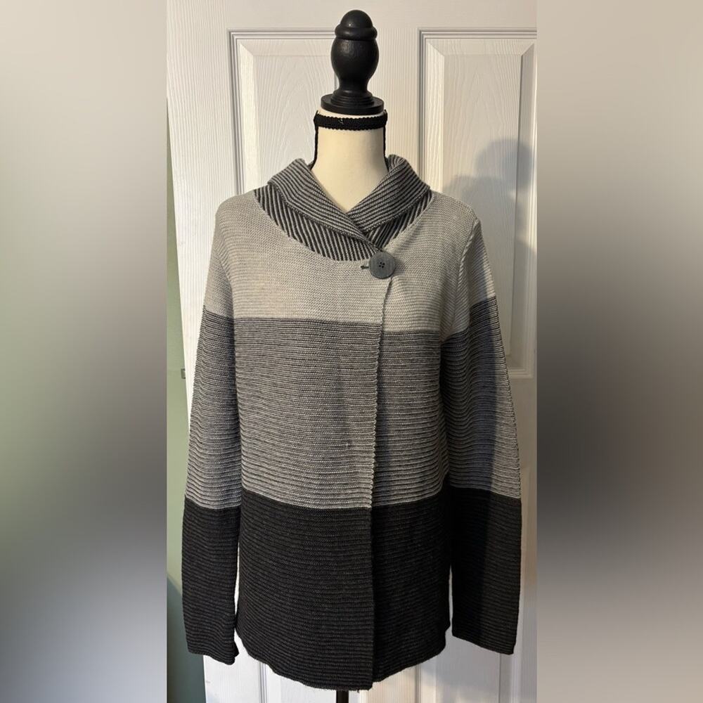 Elisabetta Collection Sweater Medium Gray Made in Italy Wool Blend Cowl Neck